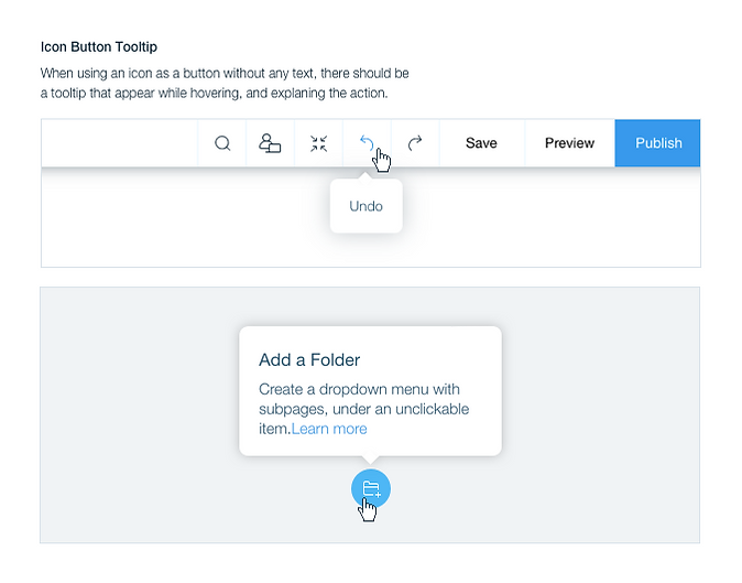 Icon button tooltip